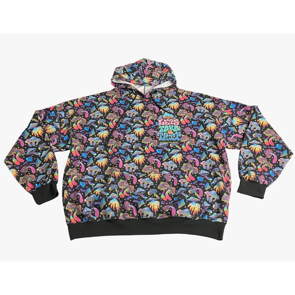 Aholes Live Forever Hoodie Mens XXL Lets Take A Trip Mushroom Psychedelic ALF